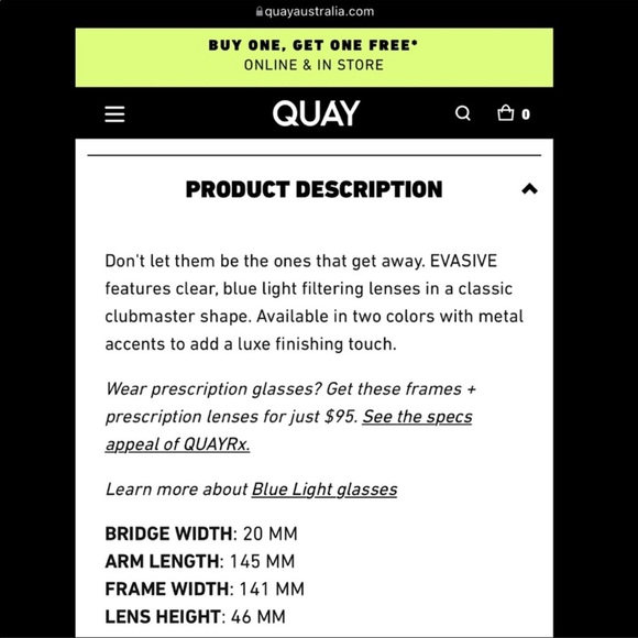 Quay Evasive Blue Light Blocking Glasses - Picture 5 of 5